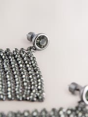 Pewter Tone Chainmail Drop Earrings - Image 3 of 3