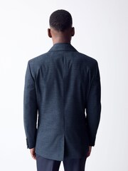 Bleu marine - Textured Double Breasted Blazer with Wool - Image 2 de 7