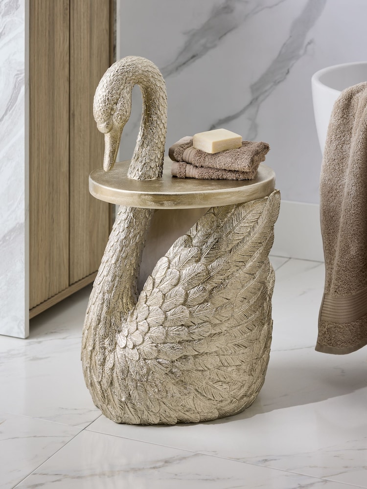 Gold Swan Side Table with Storage - Image 1 of 6