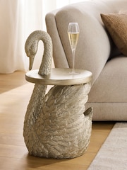 Gold Swan Side Table with Storage - Image 2 of 6