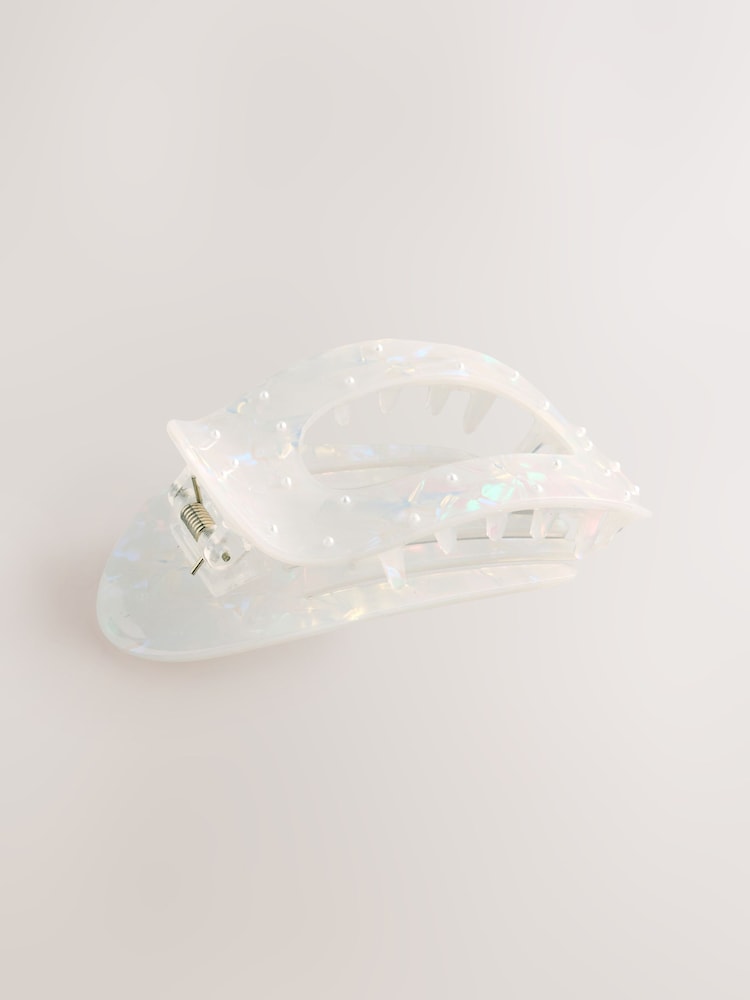 Pearl Flat Hair Claw Clip - Image 2 of 3 Pearl Flat Hair Claw Clip - Image 2 of 3