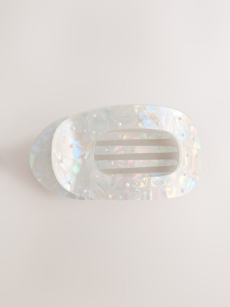 Pearl Flat Hair Claw Clip - Image 3 of 3 Pearl Flat Hair Claw Clip - Image 3 of 3