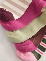 Різнобарвні - Cotton Rich Stripe, Stars and Animal Print Ankle Socks 5 Pack - Image 3 of 3