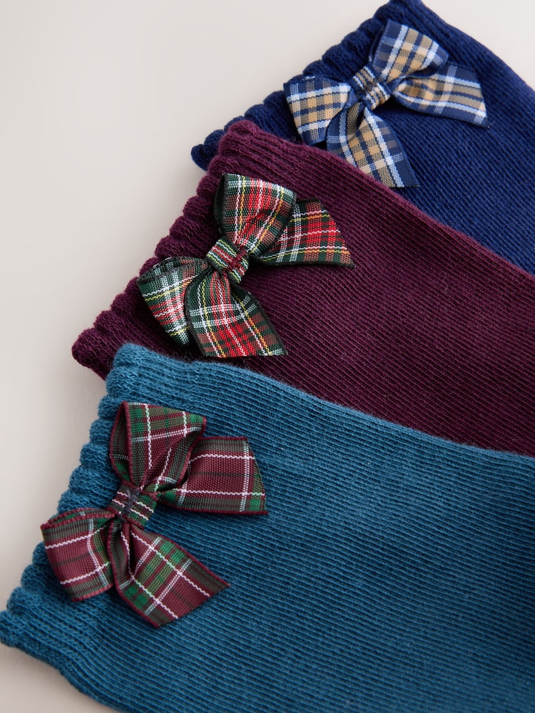 Blue and Plum Red - Бавовняні шкарпетки на щиколотці з бантом 3 шт - Image 2 of 3
