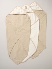 Rock-A-Bye Baby Boutique Beige Hooded Towels And Wash Cloth Set 3 Pack - Image 2 of 3