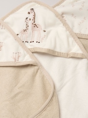 Rock-A-Bye Baby Boutique Beige Hooded Towels And Wash Cloth Set 3 Pack - Image 3 of 3