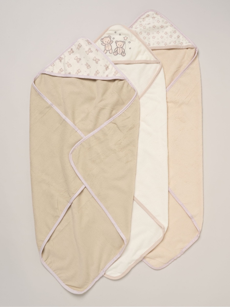 Rock-A-Bye Baby Boutique Beige/Cream Hooded Towels And Wash Cloth Set 3 Pack - Image 1 of 3 Rock-A-Bye Baby Boutique Beige/Cream Hooded Towels And Wash Cloth Set 3 Pack - Image 1 of 3