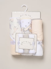 Rock-A-Bye Baby Boutique Off White Hooded Towels And Wash Cloth Set 3 Pack - Image 3 of 3