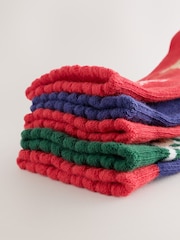 Red and Navy Blue Cotton Rich Christmas Character Ankle Socks 5 Pack - Image 3 of 3