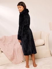 Lipsy Black Soft Touch Shawl Collar Dressing Gown (5-16yrs) - Image 5 of 5