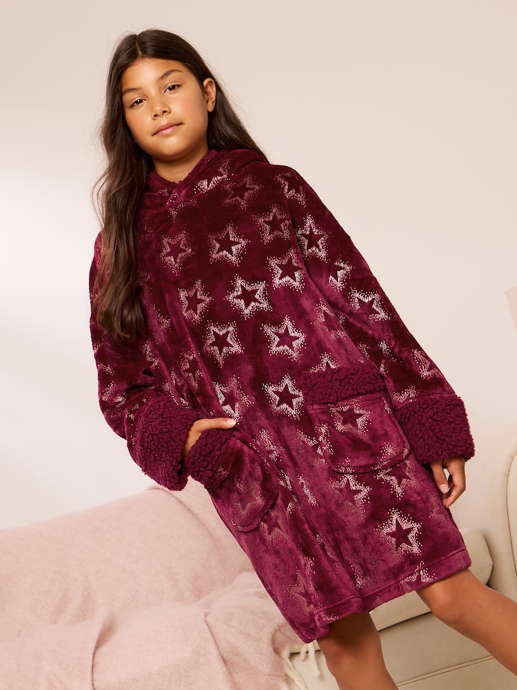 Lipsy Burgundy Red Soft Touch Snuggle Hoodie (5-16yrs) - Image 1 of 5 Lipsy Burgundy Red Soft Touch Snuggle Hoodie (5-16yrs) - Image 1 of 5