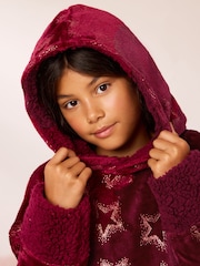 Lipsy Burgundy Red Soft Touch Snuggle Hoodie (5-16yrs) - Image 3 of 5