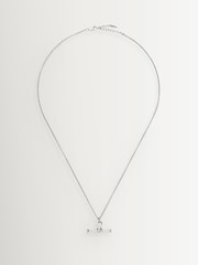 Missoma Silver Tone Ridge T-Bar Chain Necklace - Image 3 of 5