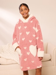 Lipsy Pink Borg Soft Touch Snuggle Hoodie (5-16yrs) - Image 4 of 5