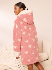 Lipsy Pink Borg Soft Touch Snuggle Hoodie (5-16yrs) - Image 5 of 5
