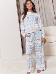 Lipsy Teen Soft Touch Pointelle Slash Neck Lounge Set (9-16yrs) - Պատկեր 1 6-ից