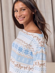 Lipsy Teen Soft Touch Pointelle Slash Neck Lounge Set (9-16yrs) - Պատկեր 2 6-ից
