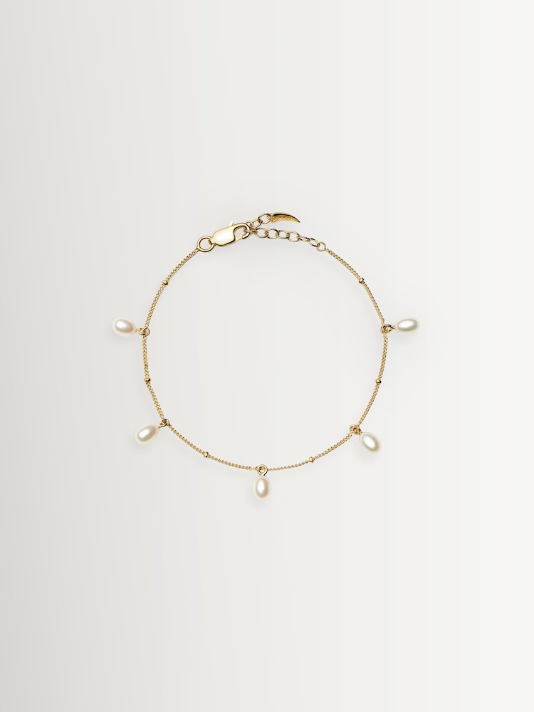 Missoma Gold Tone Pearl Baya Baroque Chain Bracelet - Image 1 of 4