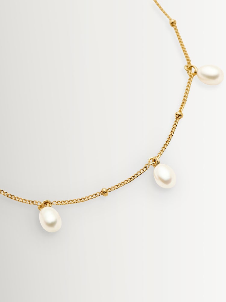 Missoma Gold Tone Pearl Baya Baroque Chain Bracelet - Image 4 of 4