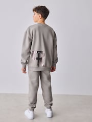 Baker by Ted Baker Oversized Letter Graphic Print Sweatshirt and Joggers Set - Image 3 of 13