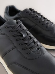 Black Smart Leather Trainers - Image 5 of 7