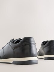 Black Smart Leather Trainers - Image 6 of 7