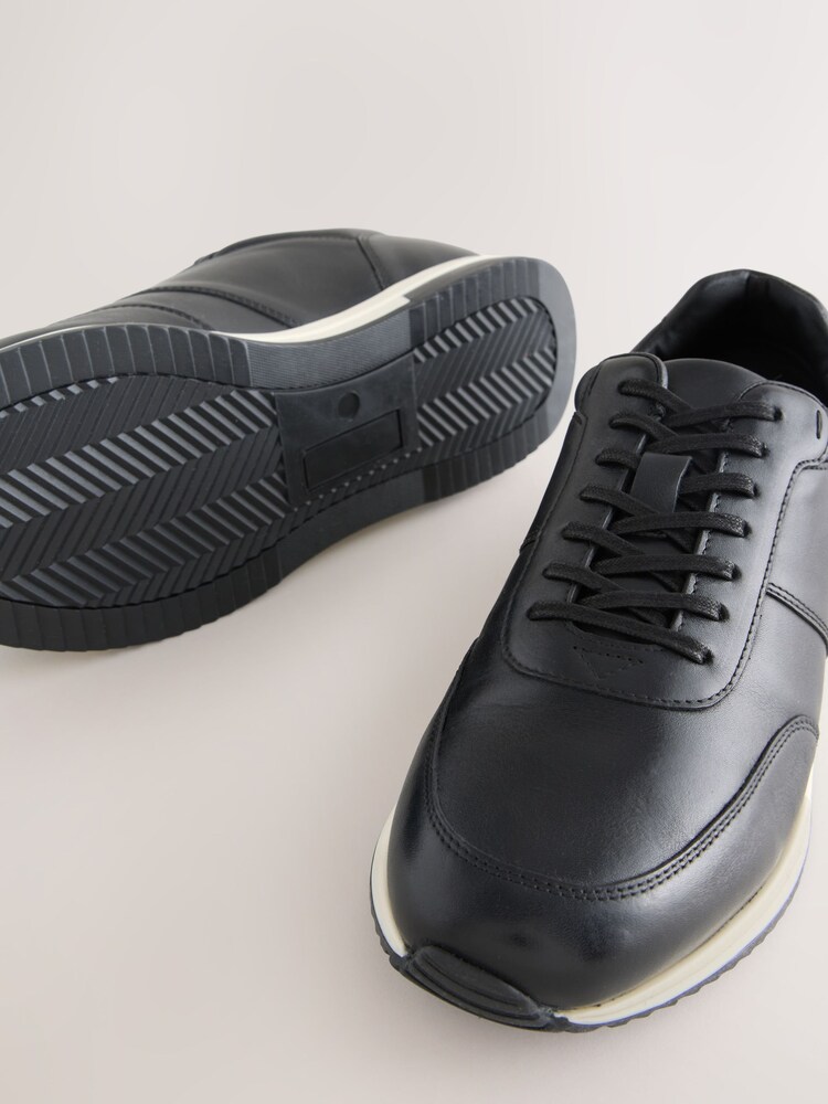 Black Smart Leather Trainers - Image 7 of 7 Black Smart Leather Trainers - Image 7 of 7