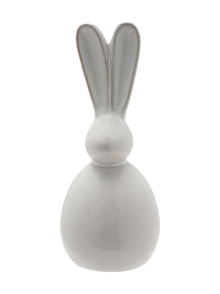 Widdop White Grey Ceramic Bunny Decoration 28cm - Image 1 of 3
