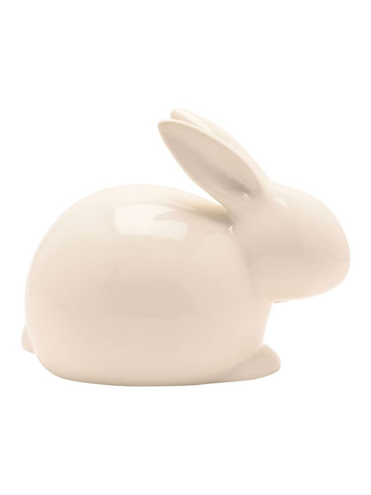 Widdop Cream White Bunny With Pink Bow Ornament - Image 2 of 4 Widdop Cream White Bunny With Pink Bow Ornament - Image 2 of 4