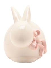 Widdop Cream White Bunny With Pink Bow Ornament - Image 3 of 4