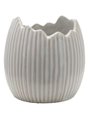 Widdop White Ceramic Egg Shell Plant Pot Set of 2 - Image 2 of 3