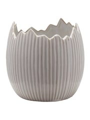 Widdop White Ceramic Egg Shell Plant Pot Set of 2 - Image 3 of 3