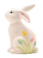 Widdop White Bunny Figurine With Floral Decor 17cm - Image 4 of 6