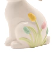 Widdop White Bunny Figurine With Floral Decor 17cm - Image 6 of 6
