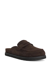Dune London Dark Brown Goldens Suede Mules - Image 1 of 6