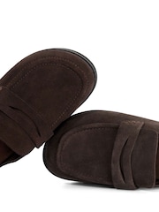 Dune London Dark Brown Goldens Suede Mules - Image 6 of 6