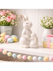 Widdop Cream Reactive Glaze Bunny & Baby Figurine 18cm - Image 1 of 7