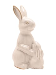 Widdop Cream Reactive Glaze Bunny & Baby Figurine 18cm - Image 2 of 7
