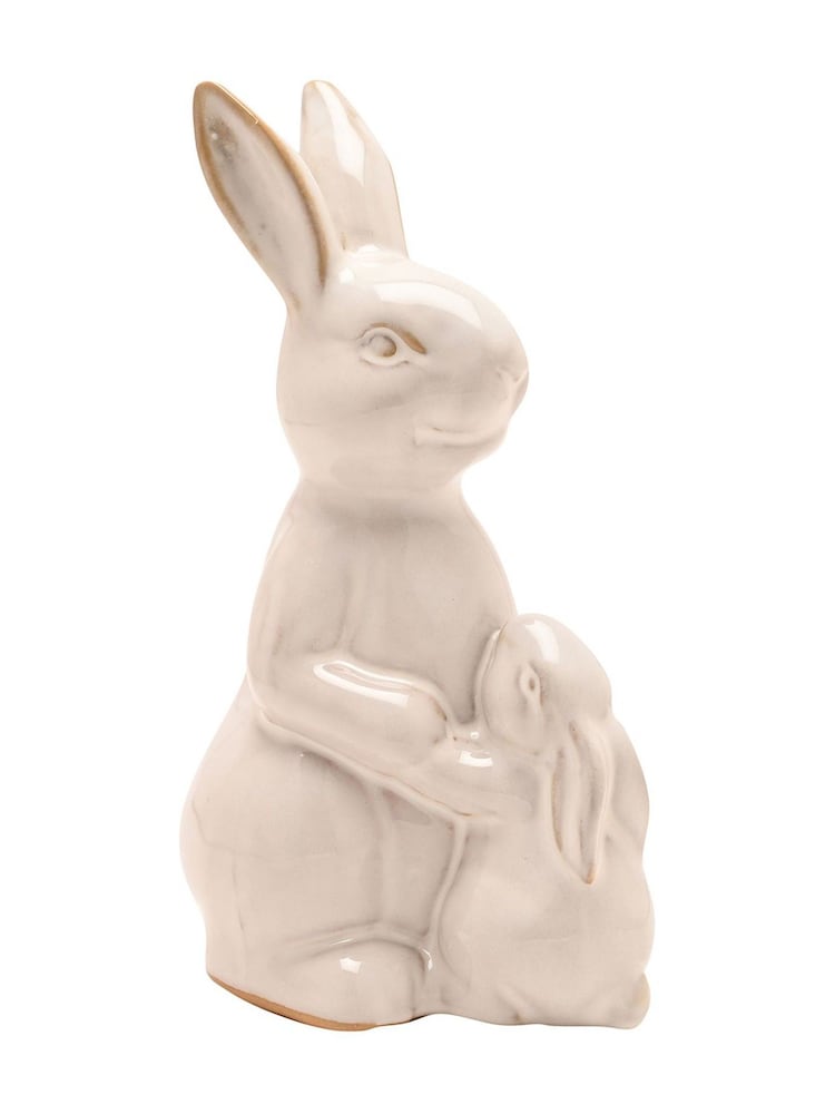 Widdop Cream Reactive Glaze Bunny & Baby Figurine 18cm - Image 2 of 7