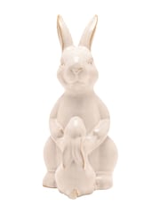 Widdop Cream Reactive Glaze Bunny & Baby Figurine 18cm - Image 3 of 7