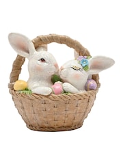 Widdop Brown Bunnies In A Basket Figurine - Image 1 of 4