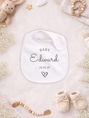 Personalised Name & Date Matching Sleepsuit & Bib Set - Image 2 of 4