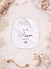 Personalised Name & Date Matching Sleepsuit & Bib Set - Image 4 of 4