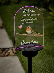 Loveabode Personalised Robin Memorial Solar Garden Sign - Image 1 of 4
