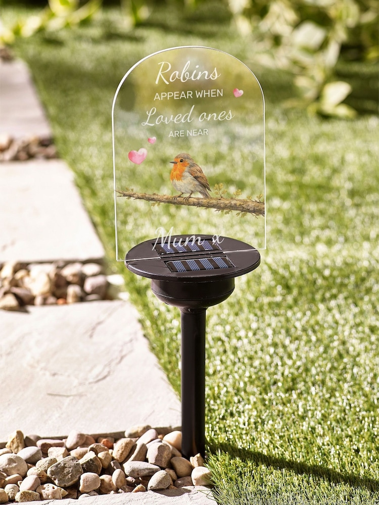 Loveabode Personalised Robin Memorial Solar Garden Sign - Image 2 of 4 Loveabode Personalised Robin Memorial Solar Garden Sign - Image 2 of 4