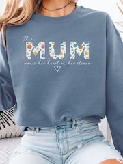 Loveabode Personalised Custom Name Floral  Print &  Names on Sleeves Sweatshirt - Image 1 of 5