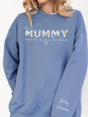 Loveabode Personalised Custom Name Floral  Print &  Names on Sleeves Sweatshirt - Image 2 of 5