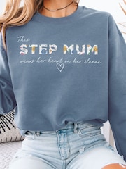 Loveabode Personalised Custom Name Floral  Print &  Names on Sleeves Sweatshirt - Image 3 of 5
