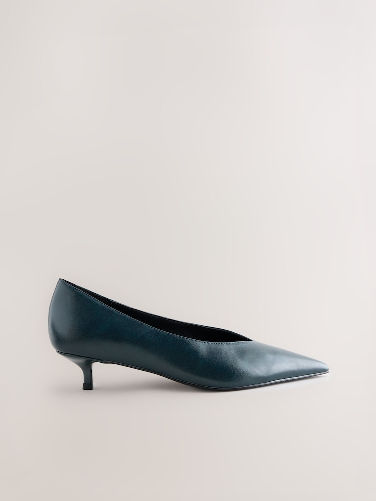 Teal Blue Standard Fit Forever Comfort® Court Kitten Heels - Image 1 of 9 Teal Blue Standard Fit Forever Comfort® Court Kitten Heels - Image 1 of 9