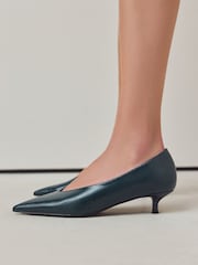 Teal Blue Standard Fit Forever Comfort® Court Kitten Heels - Image 3 of 9